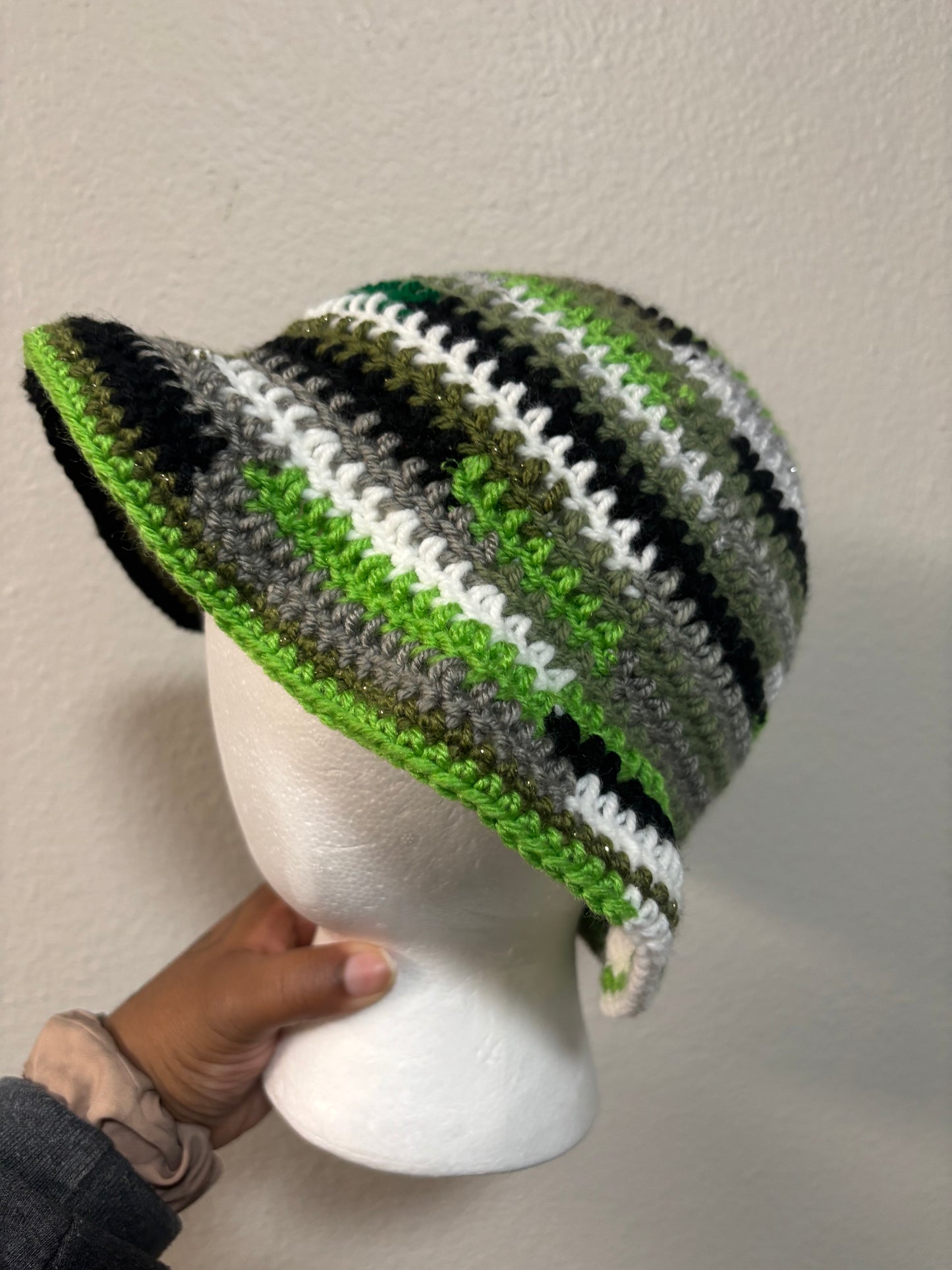 *SE* Upcycled Green Bucket Hat