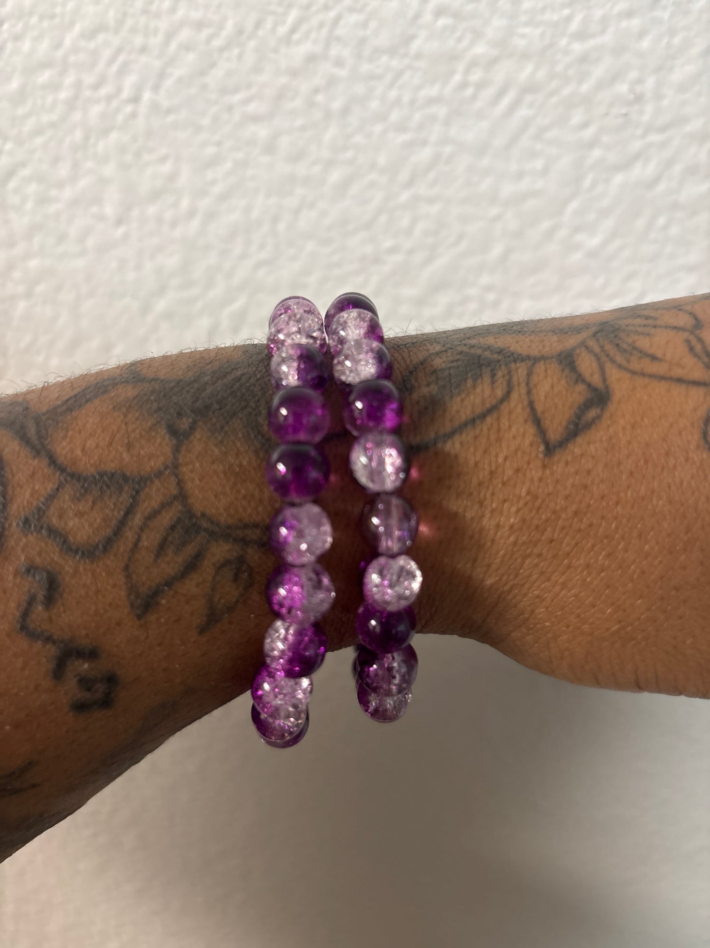 Purple Elephant Bead Bracelet