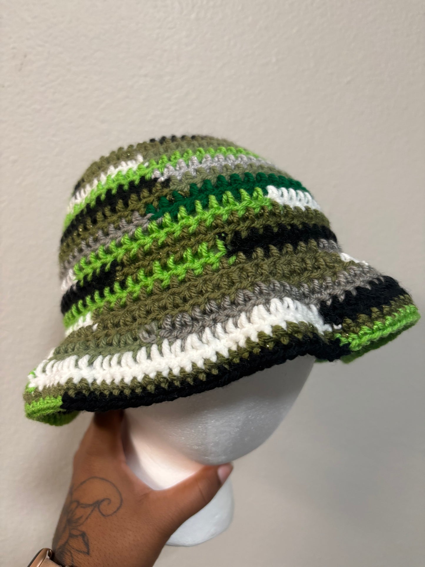 *SE* Upcycled Green Bucket Hat
