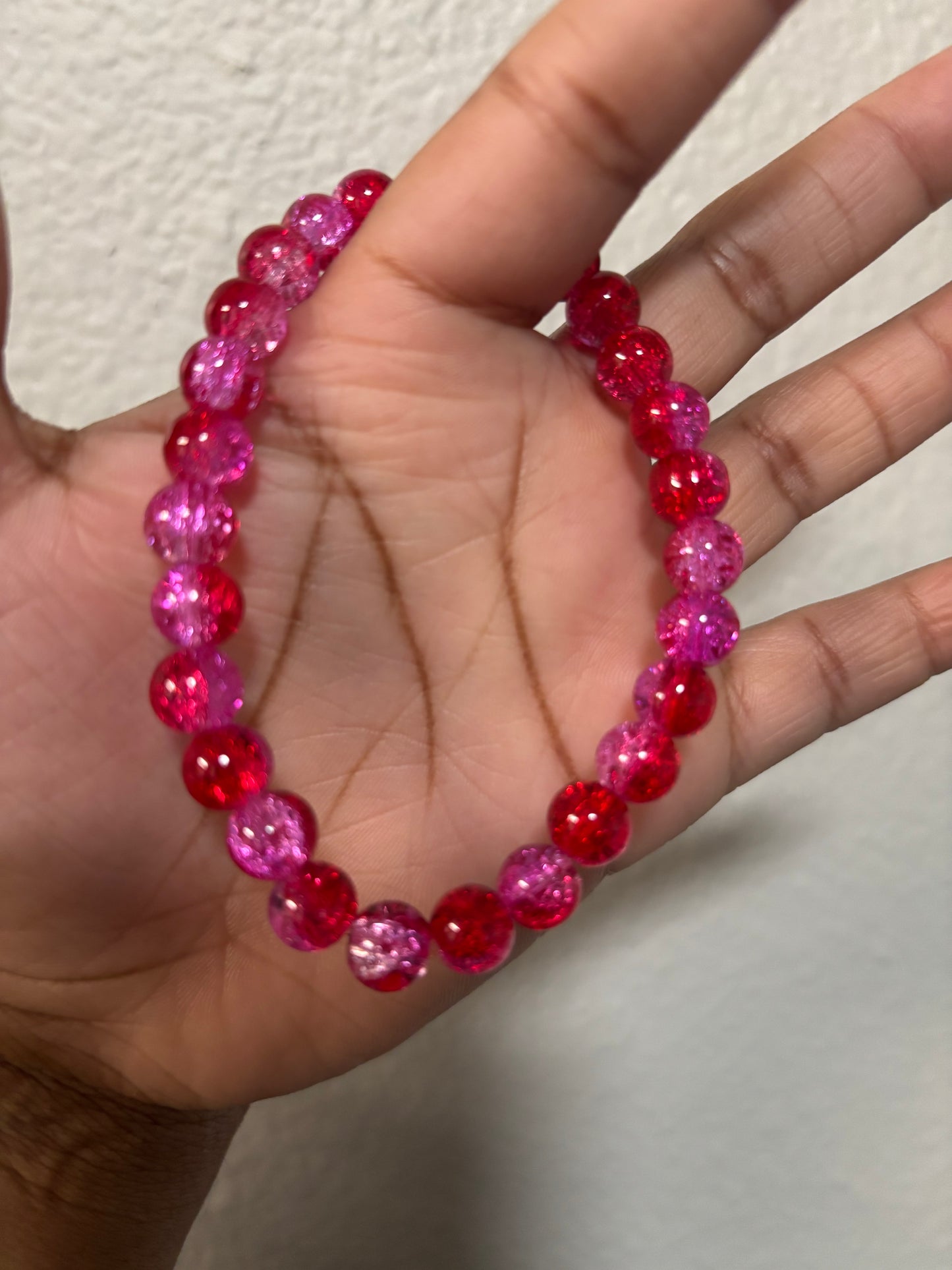 Redish Pink Bead Bracelet