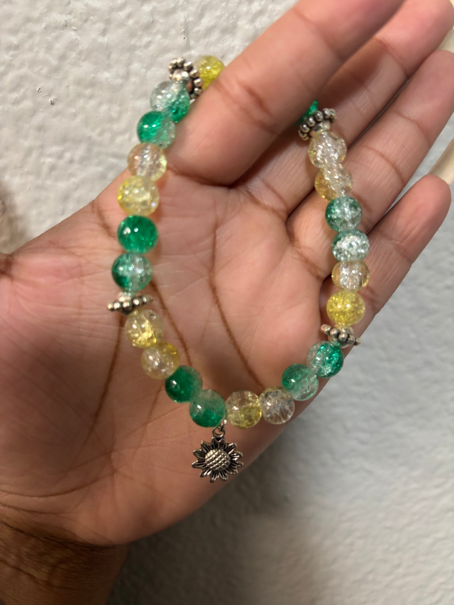 Glossy Mixed Sunflower Bead Bracelet