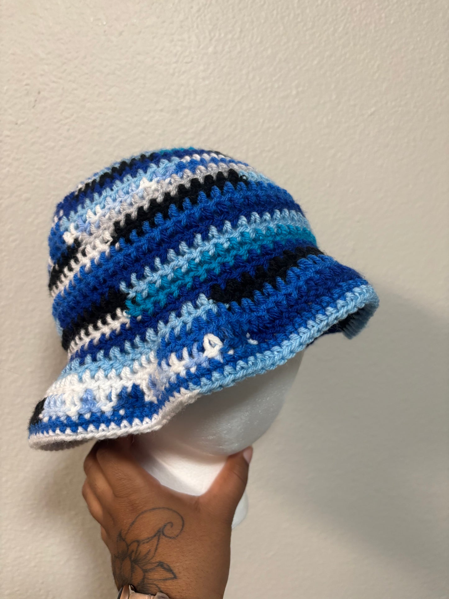 *SE* Upcycled Blue Bucket Hat