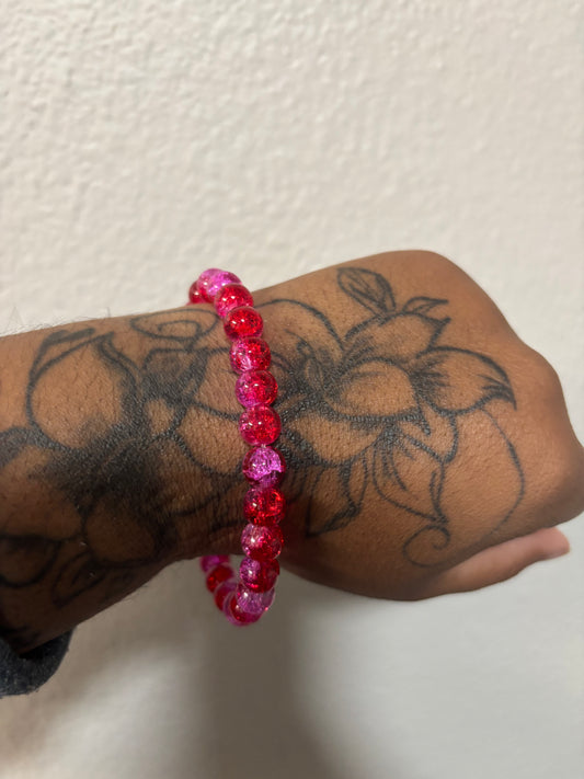Redish Pink Bead Bracelet