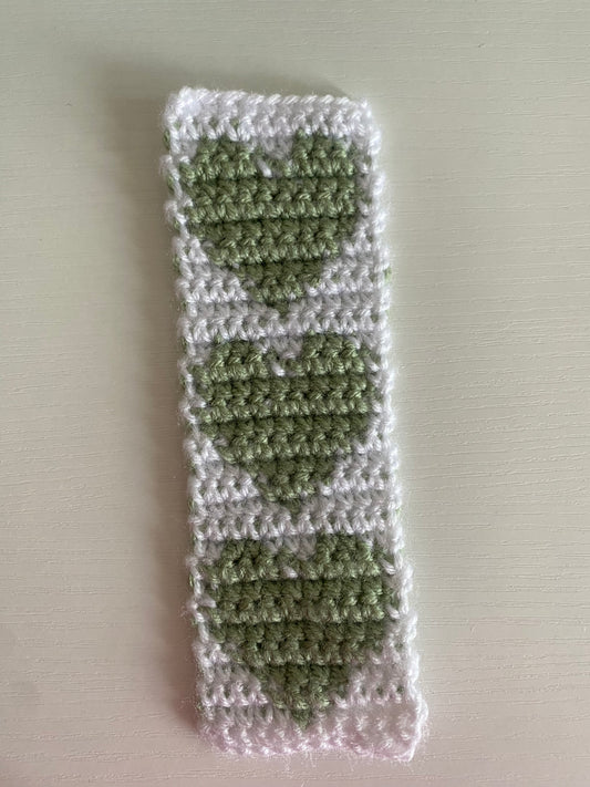 Heart Bookmark - Olive Green