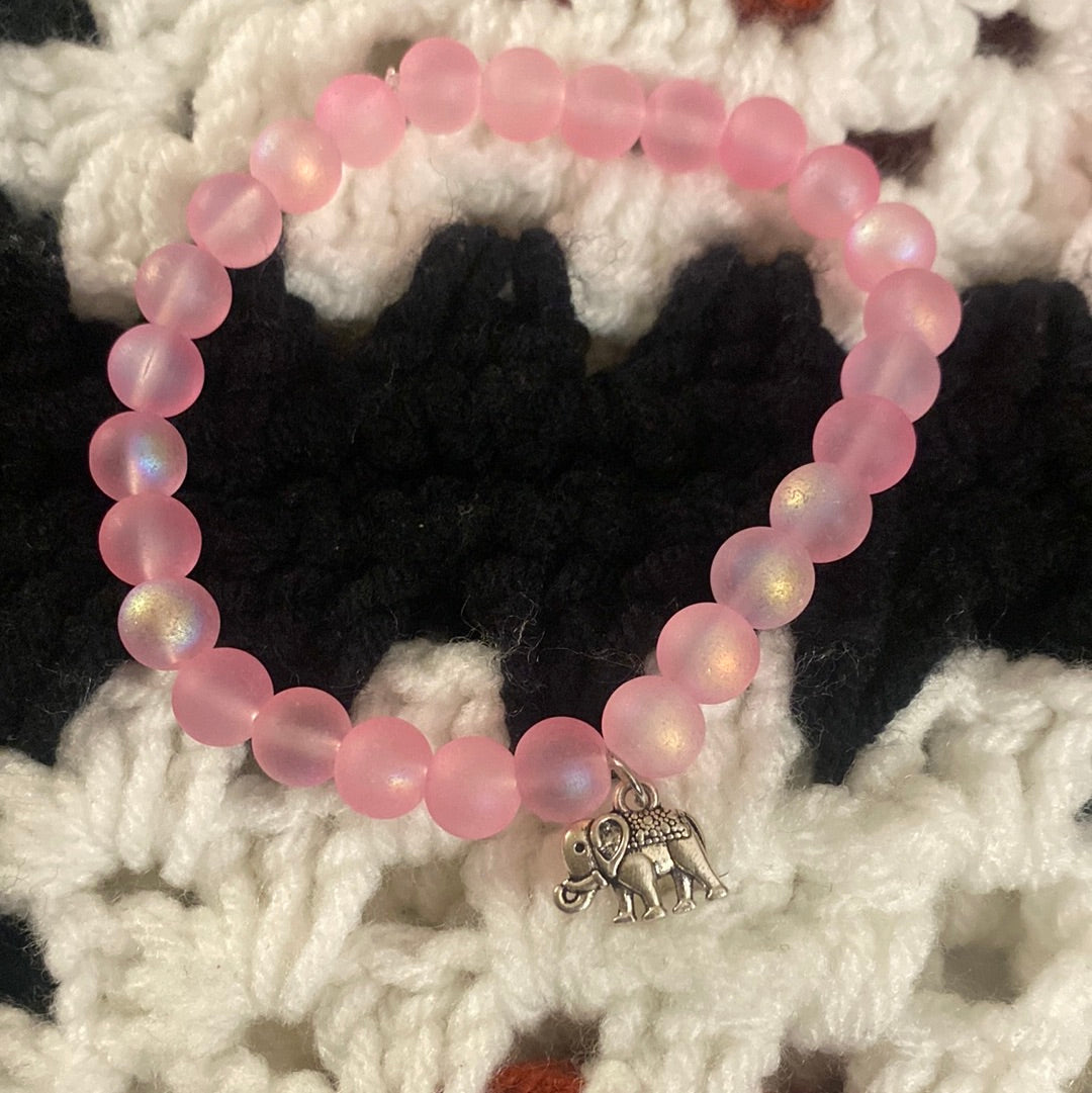 Matte Pink Elephant Bracelet