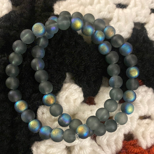 Iridescent Matte Blue Bracelet