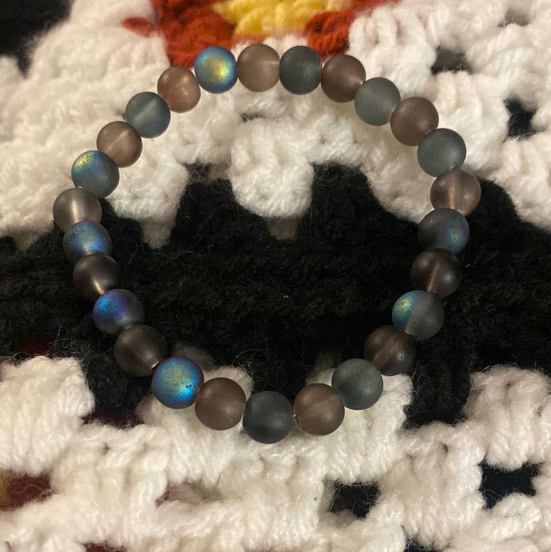 Matte Black and Blue bracelet