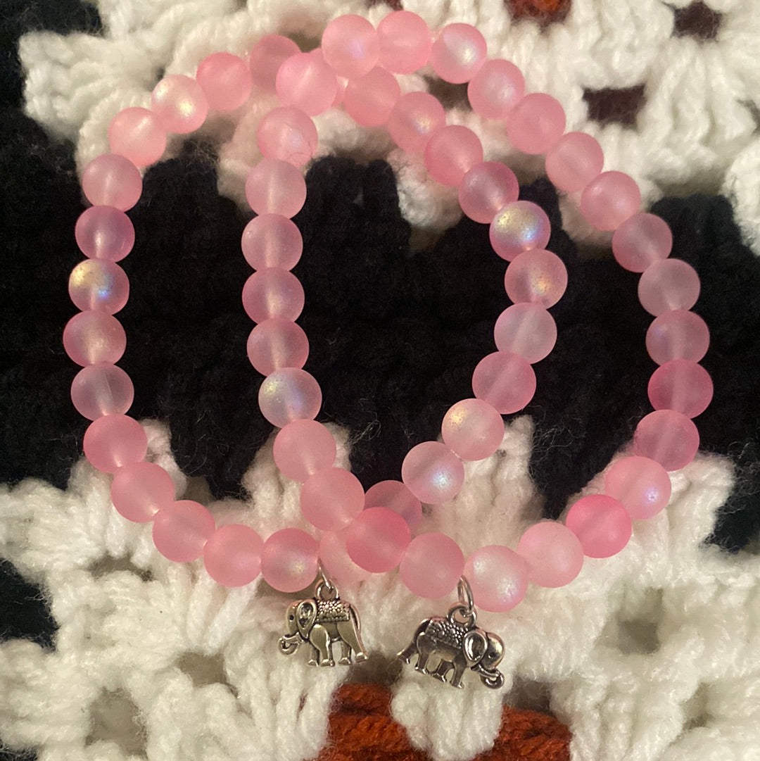 Matte Pink Elephant Bracelet